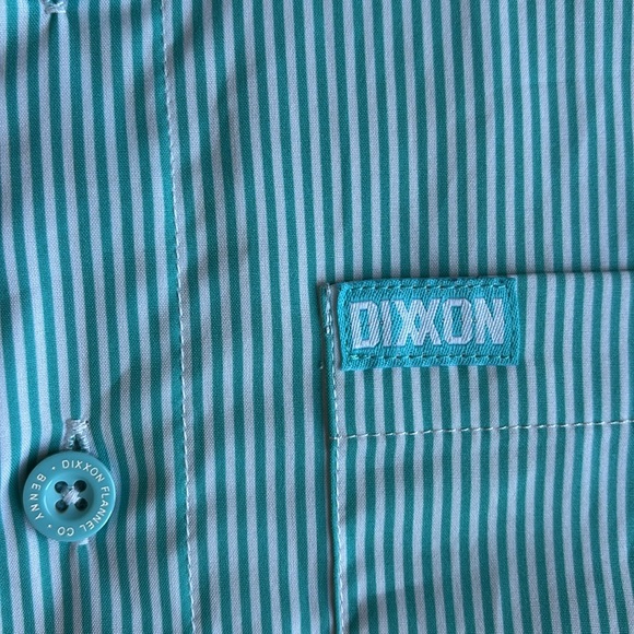 Dixxon The Benny Party‎ SS Shirt Green White Striped Lightweight D-Lite Mens XS - Picture 4 of 13
